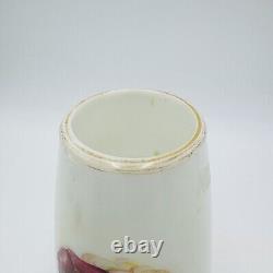 Bohemian Opaline Art Glass Vase Painted & Signed Portrait 9in Antique