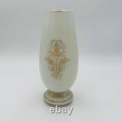 Bohemian Opaline Art Glass Vase Painted & Signed Portrait 9in Antique