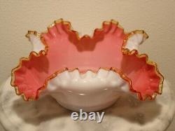 Bride Bowl Opal and Pink Lined Quad Corner Rolled Crimp