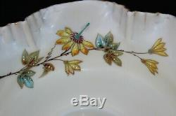 C 1850 Antique Victorian Mt. Washington Glass Brides Bowl 11