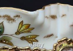 C 1850 Antique Victorian Mt. Washington Glass Brides Bowl 11