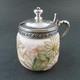 Cactus Flower Antique Mustard Pot Mt. Washington Crown Milano Art Glass