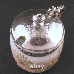 CACTUS FLOWER antique MUSTARD POT Mt. Washington CROWN MILANO art glass CACTUS FLOWER antique MUSTARD POT Mt. Washington CROWN MILANO art glass