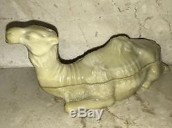 CAMEL ANTIQUE FRENCH MILK GLASS ANIMAL COVERED BUTTER DISH 19c RARE VALLERYSTHAL