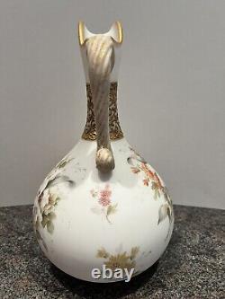 CROWN MILANO MT. WASHINGTON EWER, ROPED/TWISTED HANDLE, Gold Necked Collar