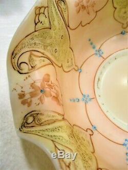 Ca. 1880's Uncommon Crown Milano Glass Style, Bride's Bowl, Mount Washington Or