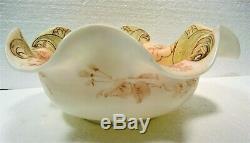 Ca. 1880's Uncommon Crown Milano Glass Style, Bride's Bowl, Mount Washington Or