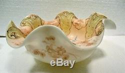 Ca. 1880's Uncommon Crown Milano Glass Style, Bride's Bowl, Mount Washington Or