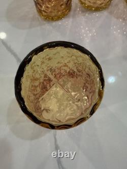 Circa 1880-1910 Art Glass Amberina Inverted Thumbprint Tumbler Lot Of 6 Antique