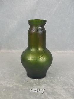 Circa 1900 Bohemian Kralik Pampas Iridescent Small Glass Vase