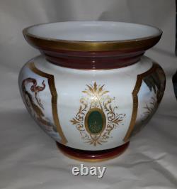 Classical Allegorical Painting On Opaline Art Glass Bowl Victorian