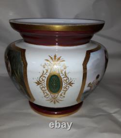 Classical Allegorical Painting On Opaline Art Glass Bowl Victorian