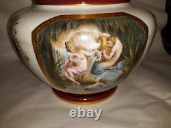 Classical Allegorical Painting On Opaline Art Glass Bowl Victorian