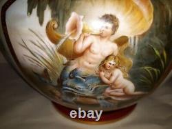 Classical Allegorical Painting On Opaline Art Glass Bowl Victorian