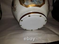 Classical Allegorical Painting On Opaline Art Glass Bowl Victorian