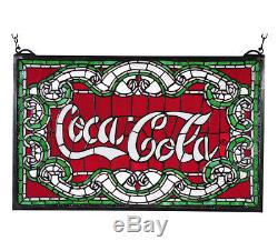 Coca Cola Coke Victorian Stained Glass Window Hanging Stain Glass Sign