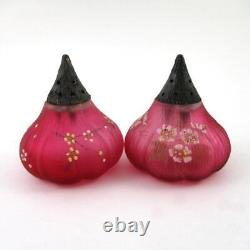 Cranberry FIG pepper Shaker antique Mt. Washington art glass c. 1890's