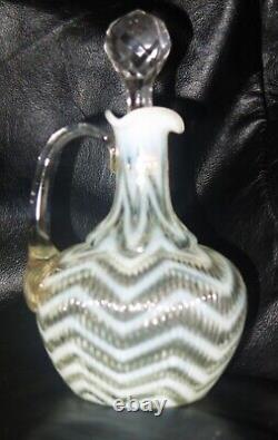 Cruet # 205 Victorian Gorgeous Hand Blown Herringbone Cruet