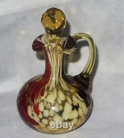 Cruet # 205 Victorian Gorgeous Hand Blown Herringbone Cruet