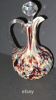 Cruet # 205 Victorian Gorgeous Hand Blown Herringbone Cruet