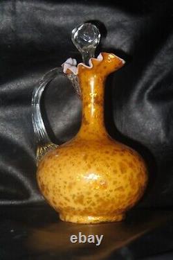 Cruet # 205 Victorian Gorgeous Hand Blown Herringbone Cruet