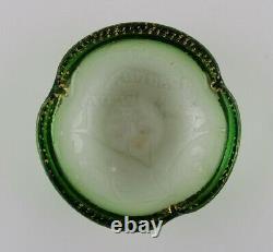 Daum Nancy, France. Art Nouveau bowl in green art glass. Ca 1900