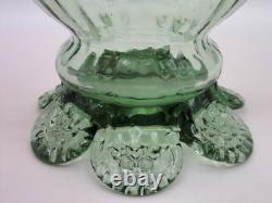 Decorative Antique French Legras Cranberry to Green Optic Art Glass Fan Vase