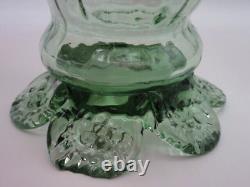 Decorative Antique French Legras Cranberry to Green Optic Art Glass Fan Vase