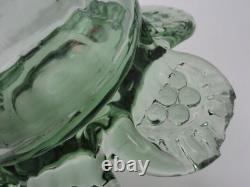 Decorative Antique French Legras Cranberry to Green Optic Art Glass Fan Vase