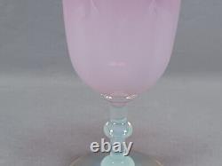 Dorflinger Rose / Pink Opalescent Opal Glass Water Goblet Circa 1915 A