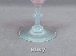 Dorflinger Rose / Pink Opalescent Opal Glass Water Goblet Circa 1915 A