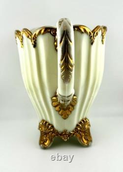 Dugan Diamond Custard Glass Fan Pitcher With 7 Tumblers Antique Dugan Diamond Custard Glass Fan Pitcher With 7 Tumblers Antique