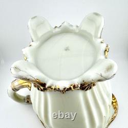 Dugan Diamond Custard Glass Fan Pitcher With 7 Tumblers Antique Dugan Diamond Custard Glass Fan Pitcher With 7 Tumblers Antique