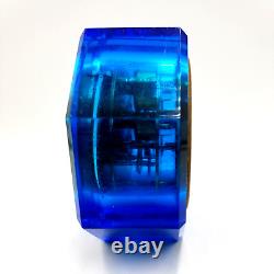 E N Welch 1881 Victorian Art Glass Blue Jewel Clock Paperweight Vintage Antique