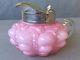 Eapg Consolidated Lamp & Glass Guttate Cased Pink Squat Syrup Pitcher Rare 1880s