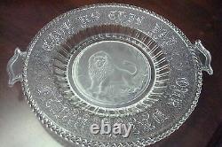 EAPG Plate frosted Lion, Give Us This Day Our Daily Bread ORIG GL-1