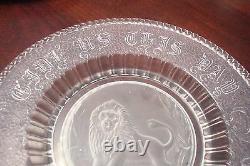 EAPG Plate frosted Lion, Give Us This Day Our Daily Bread ORIG GL-1