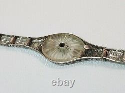 ESEMCO Fine Camphor Glass Sterling Silver Filagree Art Deco Bracelet Victorian