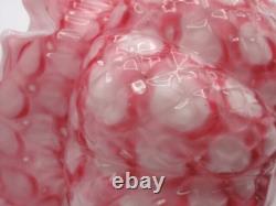 EXC 1893 Harrach Victorian Bohemian Pink Honeycomb Art Glass Basket Thorn Handle EXC 1893 Harrach Victorian Bohemian Pink Honeycomb Art Glass Basket Thorn Handle