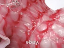 EXC 1893 Harrach Victorian Bohemian Pink Honeycomb Art Glass Basket Thorn Handle EXC 1893 Harrach Victorian Bohemian Pink Honeycomb Art Glass Basket Thorn Handle