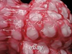 EXC 1893 Harrach Victorian Bohemian Pink Honeycomb Art Glass Basket Thorn Handle EXC 1893 Harrach Victorian Bohemian Pink Honeycomb Art Glass Basket Thorn Handle