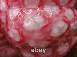 EXC 1893 Harrach Victorian Bohemian Pink Honeycomb Art Glass Basket Thorn Handle EXC 1893 Harrach Victorian Bohemian Pink Honeycomb Art Glass Basket Thorn Handle