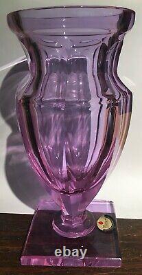 Early 1900s Lilac Moser (8) Faceted-Paneled 8.5 Vase