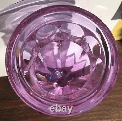 Early 1900s Lilac Moser (8) Faceted-Paneled 8.5 Vase