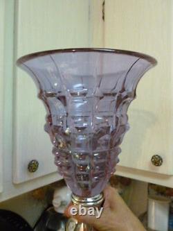 Elegant Victorian Cranberry Cut Glass Epergne W Silvered Bronze Base