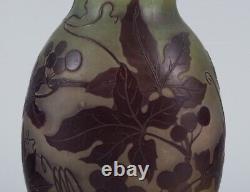 Émile Gallé (1846-1904), France. Vase in art glass with purple foliage