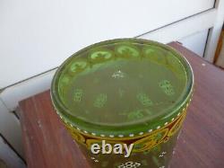 Enamel glass vase-ANTON AMBROS EGERMANN 1865-1880. Marked genuine, very rare