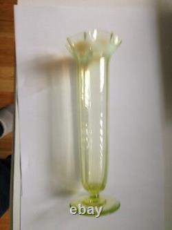 Exceptional quality hand blown Victorian Fluted Opalescent Glass Vase
