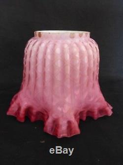 Extremely Rare Victorian Dqmp Art Glass Duplex Oil Lamp