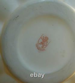 FABULOUS Smith Bros Marked Enameled Victorian Art Glass Melon Ribbed Bowl